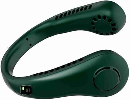 Draagbare Nekventilator - Persoonlijke Koeler - Directe Verkoeling - Bladloos Veilig Ontwerp - 21x6x6cm - Groen