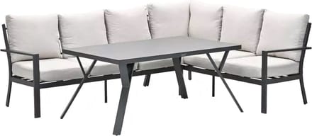 Sergio lounge dining set 3-delig - Rechts - Carbon black/Desert