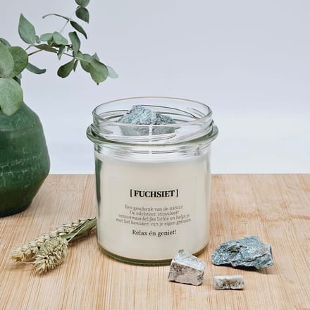DIY pakket - Kaars met edelsteen en geurdecoratie - Fuchsiet