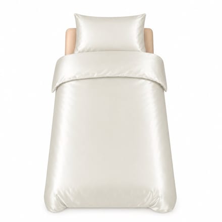 Decoware Dekbedovertrek Glans Satijn 140x220 cm - Off White - Met Kussensloop - Eenpersoons - Hotelervaring