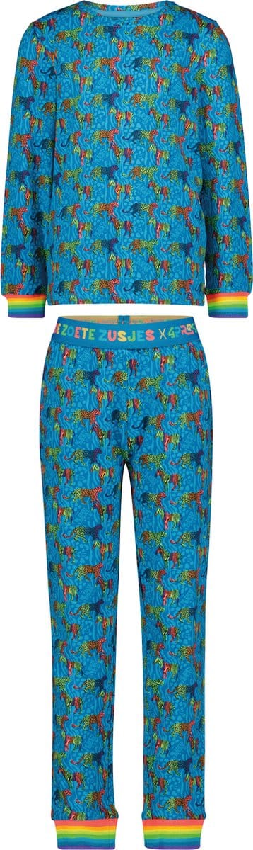 4PRESIDENT De Zoete Zusjes Pyjama Joy Tiger Blauw maat 128