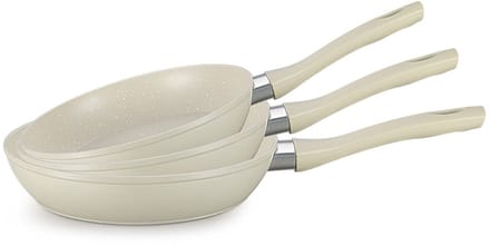 Ferveo Nova Koekenpanset - Inductie - Ø20, Ø24, Ø28 cm - Japandi Beige