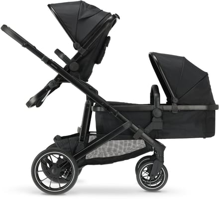 Deryan Evy V2 Duo Kinderwagen - Duo Buggy - Inclusief Reiswieg - zwart