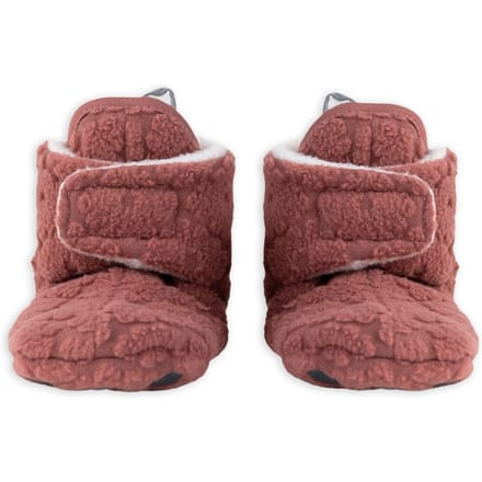 Lodger - Antislip babyslofjes - Fleece - Klittenband - 6-12 maanden - Rood