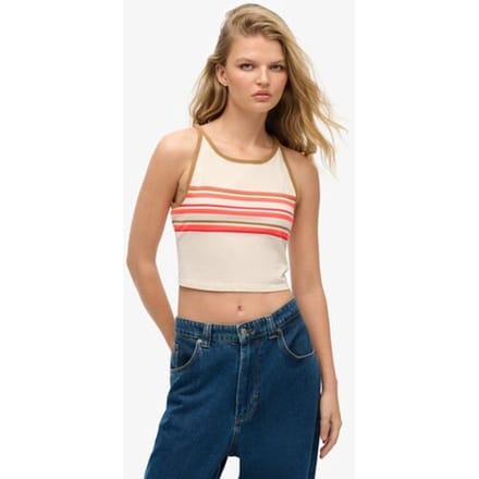 Superdry Gestreepte Vintage Surf Tanktop Grijs Grootte: 36