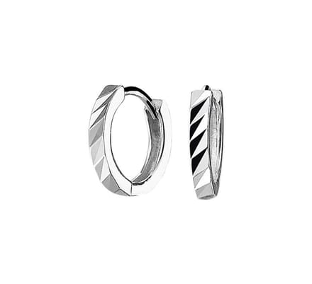 Zilver Gerhodineerd Klapoorringen Vlak 1332670