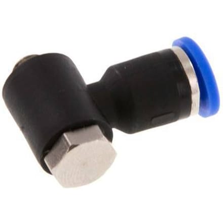 3mm x M 5 90 graden L-vorm Messing/PA 66 Insteekfitting Buitendraad Draaibaar NBR [2 Stuks]