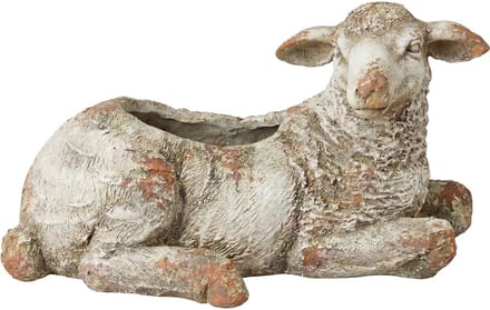 Clayre & Eef Bloempot Schaap Beige Keramisch materiaal
