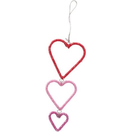 Rice kerst - kerstboomhanger beaded hearts