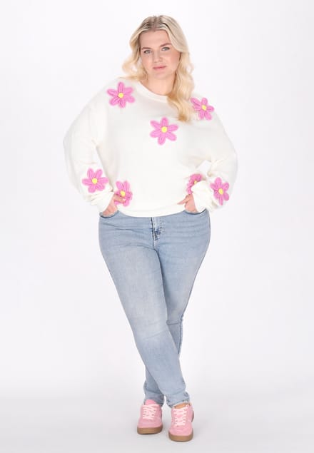 Mymo Plus Size Trui vrouwen wit