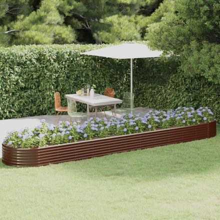 vidaXL - Plantenbak - 507x100x36 - cm - gegalvaniseerd - staal - bruin