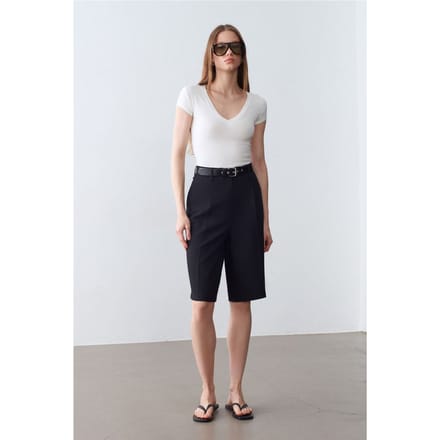 Slim Fit V-hals Jersey Blouse