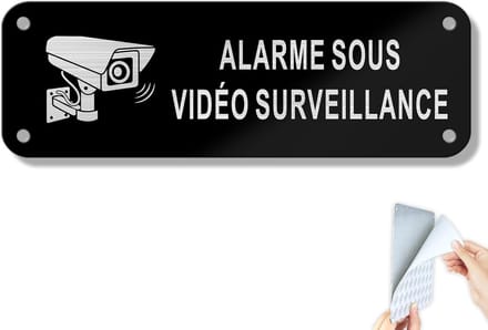Waarschuwing Bord voor Videobewaking - 15 x 15 cm - Zelfklevend Aluminium - 2 Stuks