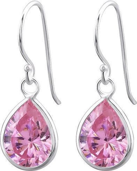 Montebello Oorbellen Abby Pink - 925 Zilver E-Coating - 8x25mm