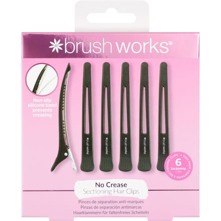 Brushworks No Crease Sectioning Hair Clips (Pack of 6)