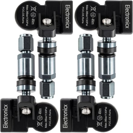 Bandenspanningssensoren - TPMS RDKS - Veilig Rijden - Voorgeprogrammeerd - 4 Stuks - Donkergrijs