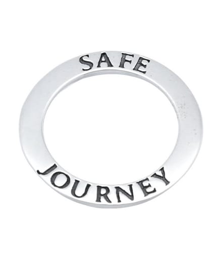 Zilveren Tekstring "Safe Journey" kettinghanger