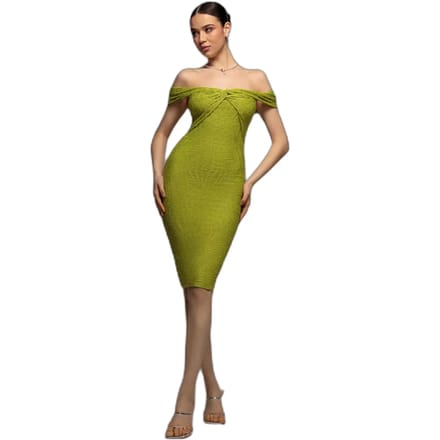 Strakke damesjurk Goddiva Knot Twist