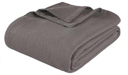 Katoenen thermische deken - All-season oversized geweven visgraat patroon - Twin size