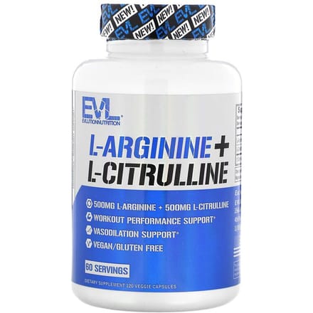 L-Arginine + L-Citrulline, 120 Plantaardige Capsules