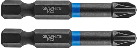 GRAPHITE Serie - PZ3 Impact Bits - 50mm - S2 Staal - Hoog Koppel