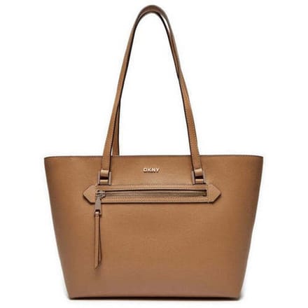 DKNY Leren Schoudertas Bryant Ave Tote Bag Cap Lichtbruin