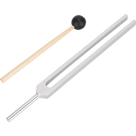 Fourchette de réglage en alliage d'aluminium 128 Hz Marteau en bois Ensemble d'outils de thérapie par le son beige