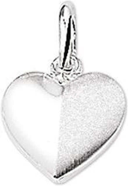 hanger hart poli/mat zilver gerhodineerd