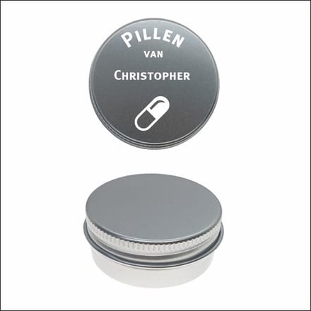 Pillen Blikje Met Naam Gravering - Christopher