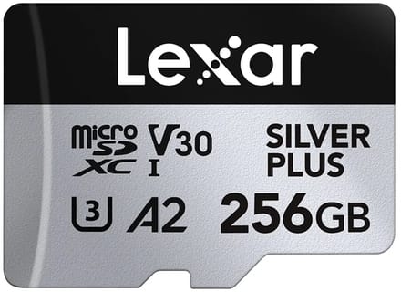 Lexar microSDXC Silver Plus UHS-I 256GB - Lezen 205MB/s, Schrijven 150MB/s - V30