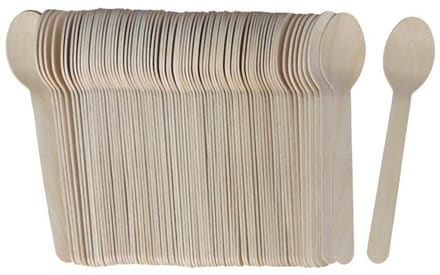 Gerimport Lepels - bamboe - 80x stuks - naturel - 16 cm - verjaardag/camping/bbq