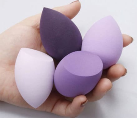 DW4Trading Make Up Blender Spons - Paars - Set van 4 Stuks