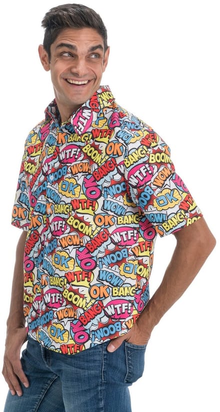 90s Boem Pow Bang Wtf Overhemd Man
