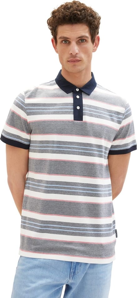 Tom Tailor - Polo - Maat S - Mannen - 31779 navy red - katoen