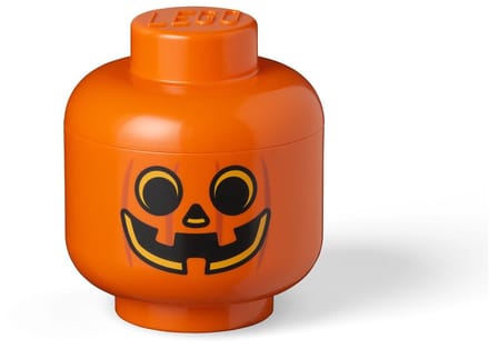 Opbergbox Iconic Hoofd Pompoen 16 cm, Oranje - LEGO