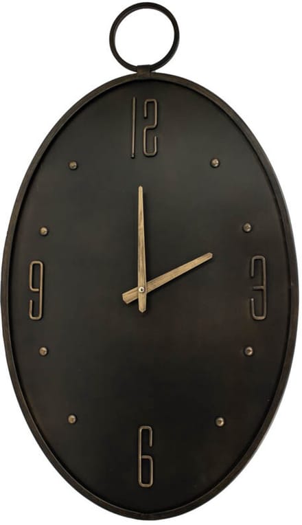Wandklok ovaal antraciet