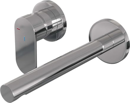 Brauer Chrome Edition inbouw wastafelmengkraan met rechte uitloop en rozetten model C2 chroom