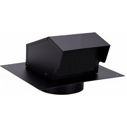 6 Inch Zwarte Dakdoorvoer Kap Buitenste Dakdoorvoer met Kap en Klep Verzinkt Staal Heavy Duty Afzuigkap Deksel voor Huis