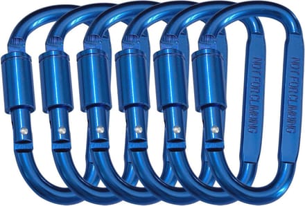 Set van 6 D-ringen met vergrendelingshaak - Sleutelring met clip voor buitenactiviteiten