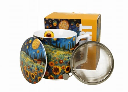 Kop met zetgroep MODERN - Zonnebloemveld, 450ml