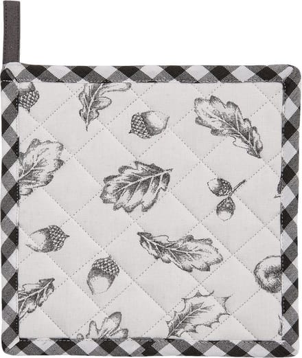 Clayre & Eef Pannenlap 20*20 cm Grijs Katoen Vierkant eekhoorn Afgiet Pannenlap Afgiethulp Pannelap
