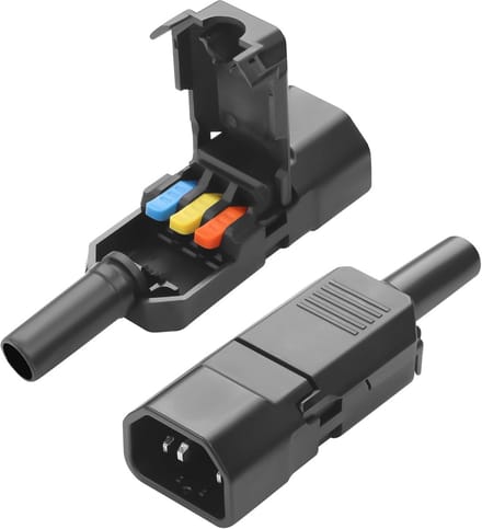 C14 Netstekkeradapter 10A - Voedingsadapter voor Zelf Aansluiten - 2 Stuks