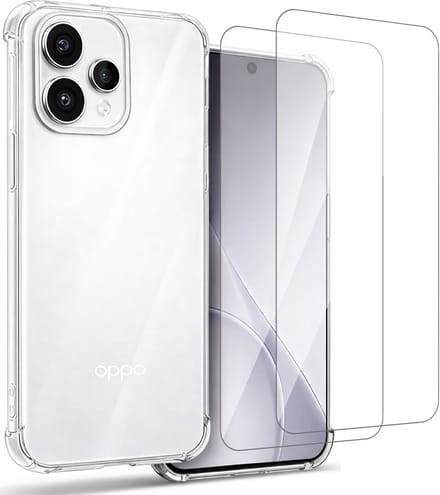 Hoesje geschikt voor Oppo Reno 15 5G - 2x Screenprotector Glas - Shockproof Transparant