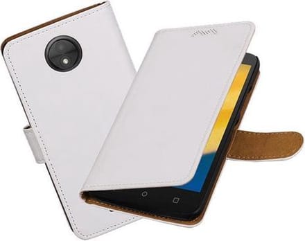 BestCases.nl Motorola Moto C Effen booktype hoesje Wit
