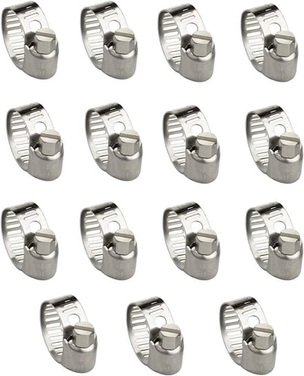 Dailygoods - Verstelbare Slangklemmen Wormaandrijving - 15-pack (10-16 mm)
