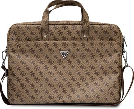Guess 4G PU Triangle Logo Laptoptas 15 tot en met 16 inch - Bruin