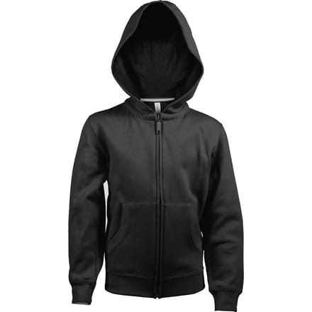 Kariban Kinder hooded sweater met rits K455 - Black - 10/12 Y (10/12 ans)