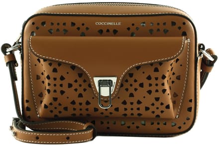 COCCINELLE Leren Schoudertas Beat Cow Perforation Handbag Cuir Bruine