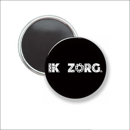 Button Met Magneet 58 MM - Ik Zorg - Zwart - NIET VOOR KLEDING