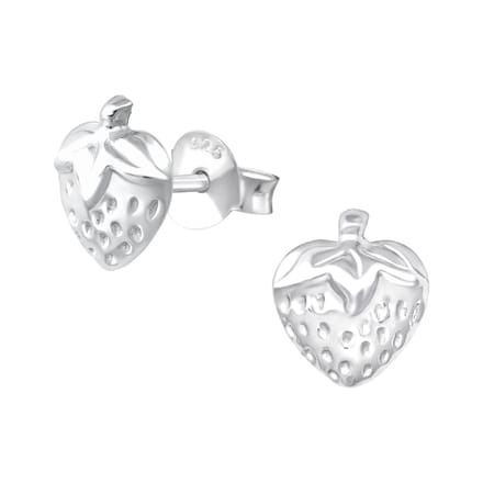 Princess Oorbellen Strawberry - 925 Zilver E-Coating - Aardbei - 8x7mm